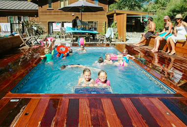 Deck swimming pools, above ground lap pools